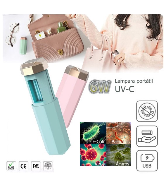 Lámpara de mano UV-C portátil para desinfección 6W